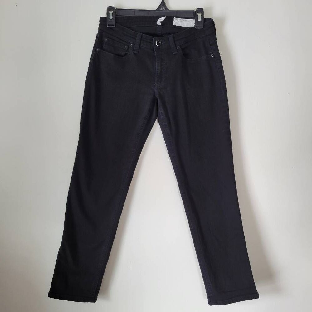 Rag & Bone Dre Low Rise Slim Boyfriend Jeans Black Stretch Denim Size 24